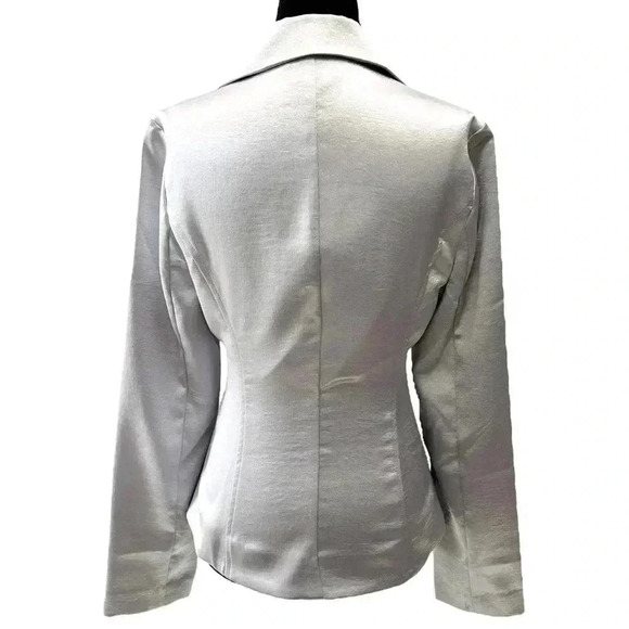 Le Chateau Silver Metallic Satin Blazer Sash  Belt Size Small - Picture 3 of 17